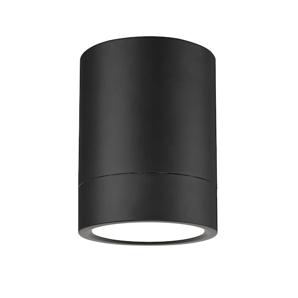 Z-Lite Algar Flush Mount, 1-Light, 6 In.W x 8 In.H, Matte Black/Frosted 1006F6-MB-LED - main